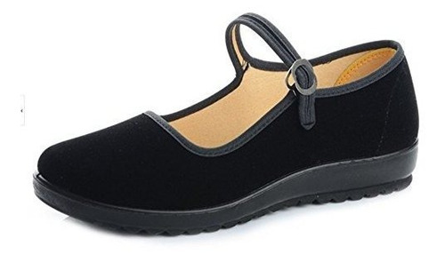 Staychicfashion Zapatos De Andar De Algodón Negro Mary Jane
