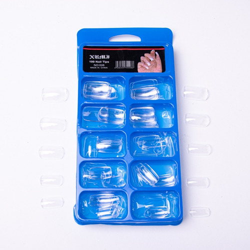 100 Uñas Postizas Transparentes 10 Tamaños