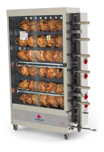 Forno Assar Frango Gás Pr634 Máquina Progás Rotativo Espeto