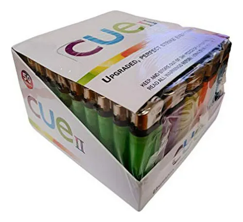 Tray De 50 Encendedores Cue Ii Clásicos, Colores Variados, T