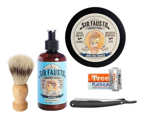 Sir Fausto Barberia Crema Afeitar After Shave Brocha Navajin