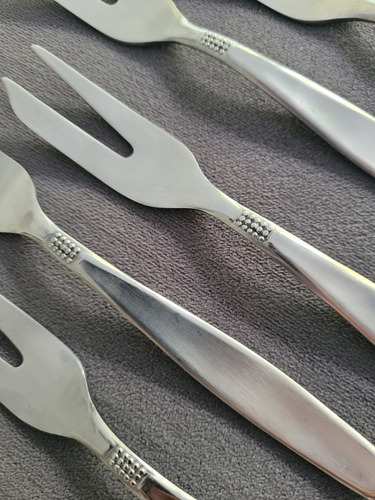 Set De 6 Tenedores De Torta Perel Acero Inoxidable Plateado (Usado)