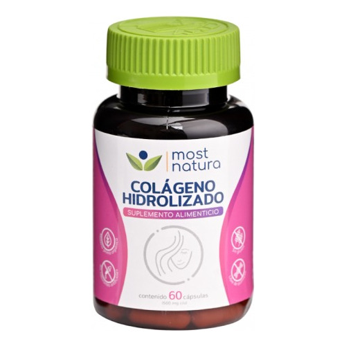 Colageno Hidrolizado Con Vitamina C Most Natura 60 Caps 