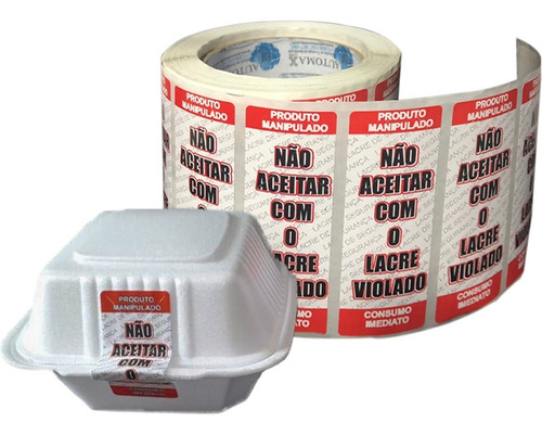 Imagem 5 de 5 de Kit C/ 6 Mil Etiquetas Lacre De Segurança Alimentos Manipula