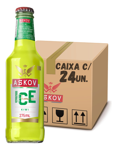 Bebida Askov Ice Kiwi Long Neck Caixa Com 24 Un De 275ml