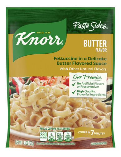 Knorr Pasta Sides Butter Fettuccine Para Deliciosas Guarnici