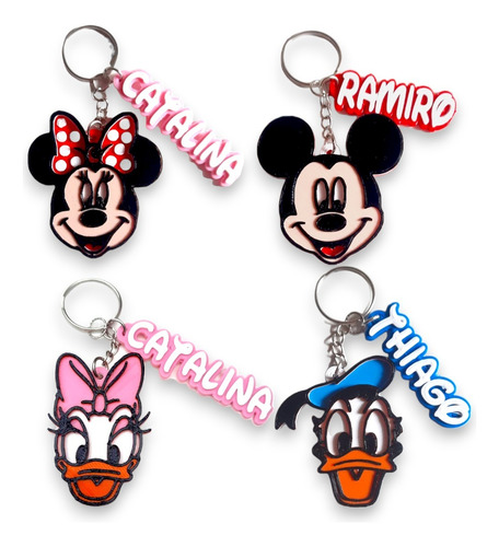 Minnie Mickey Pato Donald Daisy Llavero X15 Personalizado