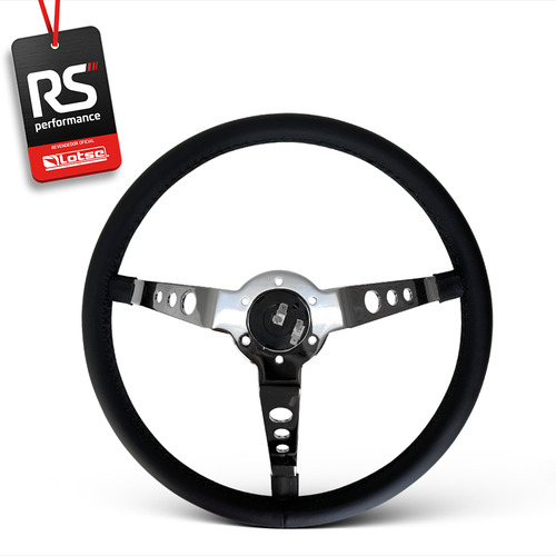Volante Big Block S Clássico Em Couro Preto + Cubo Alumínio
