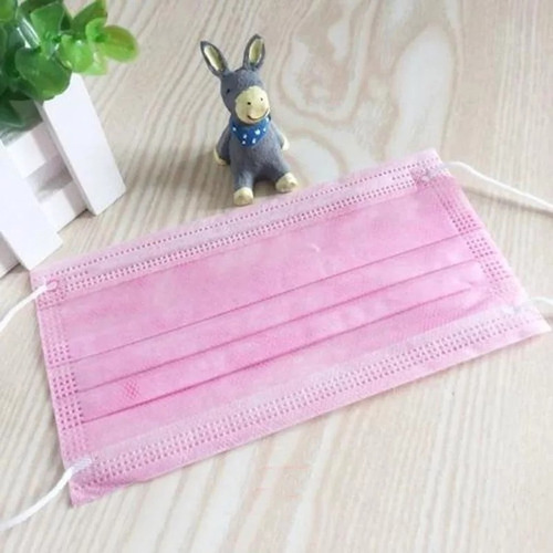Mascarillas Niñas Rosadas, 3 Pliegues, Certificadas 50unds