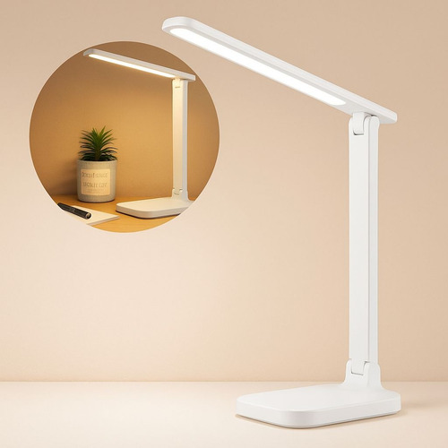Lampara Led Recargable Tactil De Mesa Velador 3 Tonos De Luz Blanco Blanco