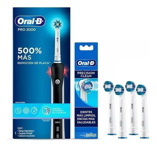 Cepillo De Dientes Eléctrico Oral-b Pro 2000 + 4 Repuestos