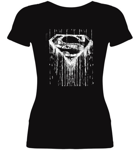 Remera Mujer Algodón Superman Escudo  