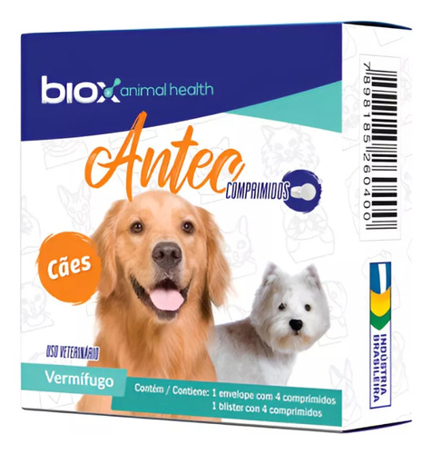 Kit Bravecto 500mg De 10 Até 20kg + Antec Biox 04 Cp