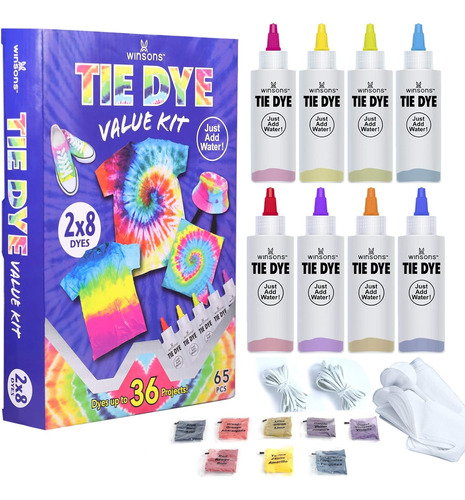 Kit De Tie Dye, 8 Colores Tintes Permanentes No Tóxico...