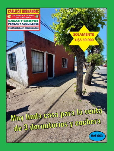  Ref 663) V -  ** Oportunidad Precio Rebajado Muy Linda Casa Para La Venta  De 3 Dormitorios En San José
