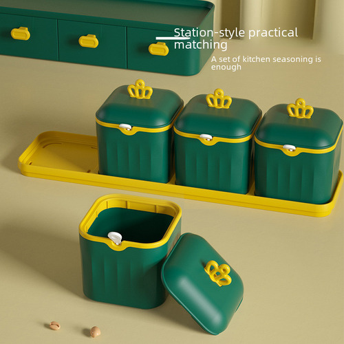 Set Combinado Azul Pavo Real, Cajón Para Especias De Cocina