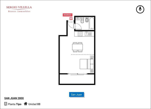 Imagen 2 de 6 de Departamento Monoambiente En Venta En Rosario