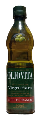 Aceite Oliva Vir Ext Mediterraneo Oliovita Pet 500 Ml X 12 U
