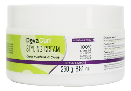 Deva Curl Styling Cream Creme Modelador De Cachos 250g