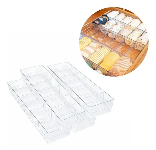 Kit 4 Organizador Gaveta Colmeia 6 Divisória Acrílico Calcinha Cu...
