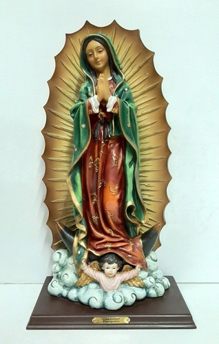 Estatua Virgen De Guadalupe - 40 Cm - Resina Poliéster 