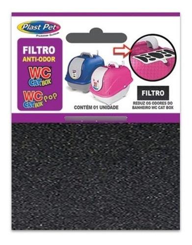 Filtro Anti Odor Para Wc Cat Box 3 Unidades Cor Preto