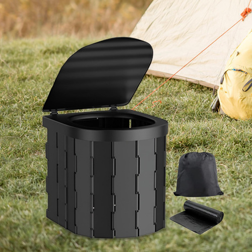 Inodoro Portátil Para Acampar, Inodoro Plegable Para Negro