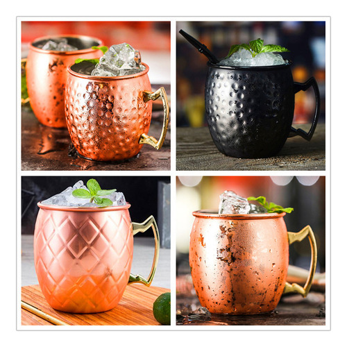 Taza De Cóctel De Acero Inoxidable De 18 Oz Con Asa Para Bar