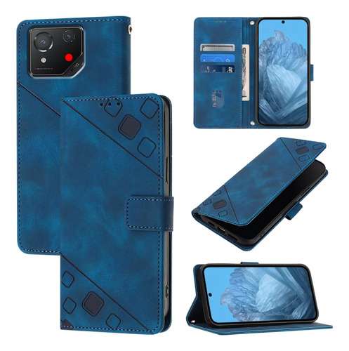 Funda De Piel Estampada Azul Para Asus Rog Phone 8