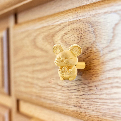Manija De La Puerta Del Cajón De La Estatuilla Del Mini Oro