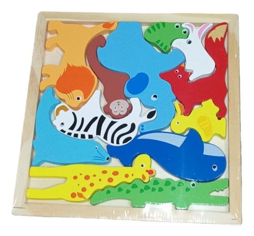 Rompecabezas D Animales En Madera Juego Didáctico Montessori