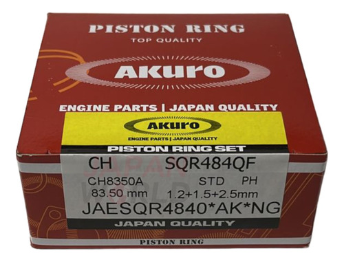 Juego Aros Para Chery Tiggo 2.0 16v Recambio Japan Quality