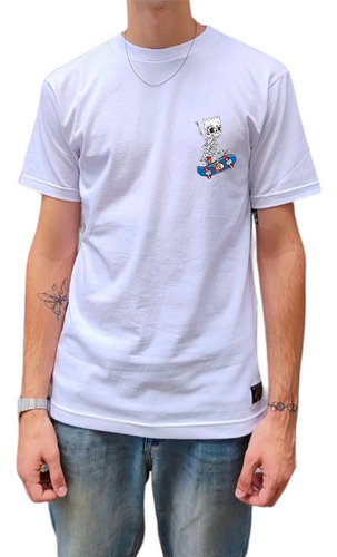 Remera  No Name Skateboards Pocket Bart Skate  Algodón 100% 