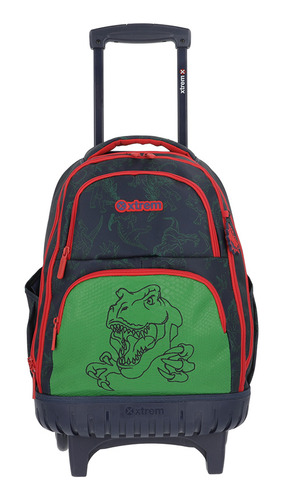 Mochila Con Ruedas Niño Xtrem Cross 2.0 Dino Azul