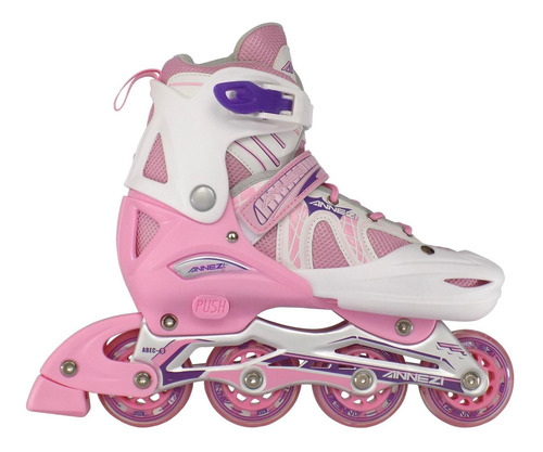 Imagen 3 de 10 de Rollers In Line Annezi Jm-1 Abec 9 Extensibles Rosa Annezi