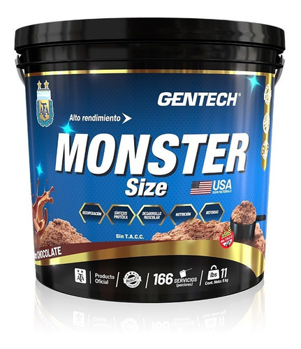 Proteína Gentech 5 Kg Whey Protein 7900 Afa Monster Size Sin Tacc