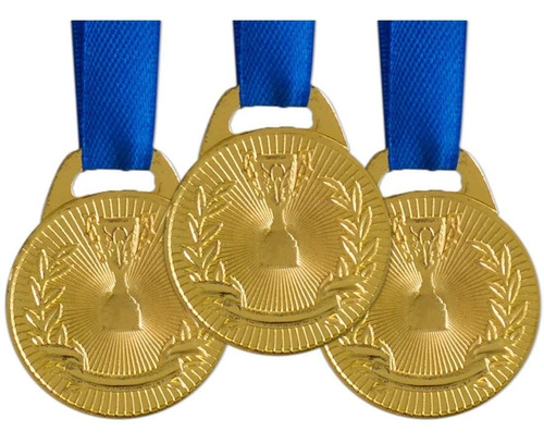 Pack C/ 10 Medalhas Ax Esportes 30mm H. Mérito Ouro