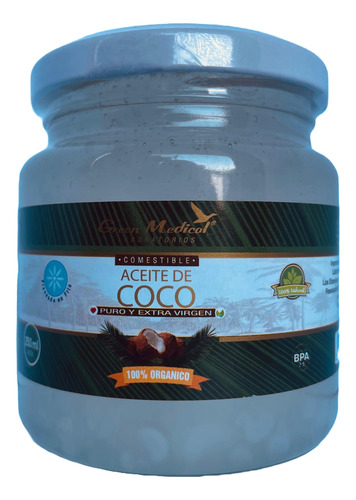 Aceite De Coco Comestible Green Medical Natural 250ml