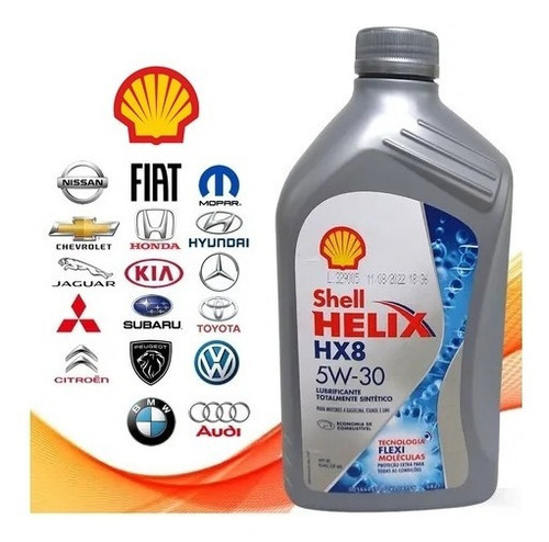 1 Litro De Óleo Shell Helix Hx8 5w30 Motor Api Sp Sintético