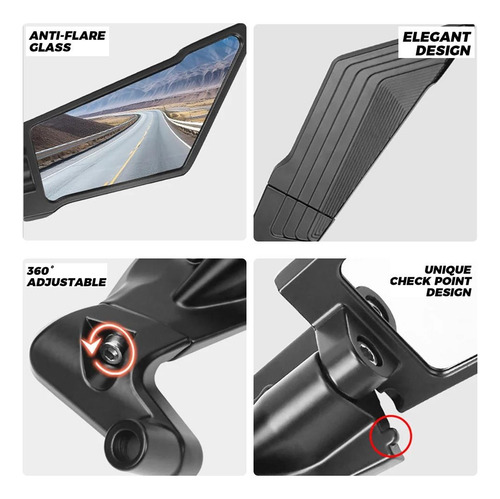 Espejo Retrovisor Para Ducati Scrambler 1100/800 Lcon Dark