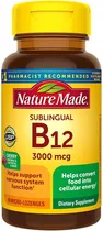 Comprar Vitamina B12 3000 Mcg Nature Made 40 Pastillas que Ayudan A Descomponer Los Alimentos En Energía Que Tu Cuerpo Puede Usar Todo El Día También Son Importantes Para Los Vegetarianos Y Veganos