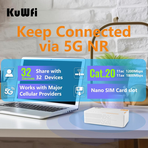 Kuwfi Router 5g Con Ranura Para Tarjeta Sim Desbloqueada