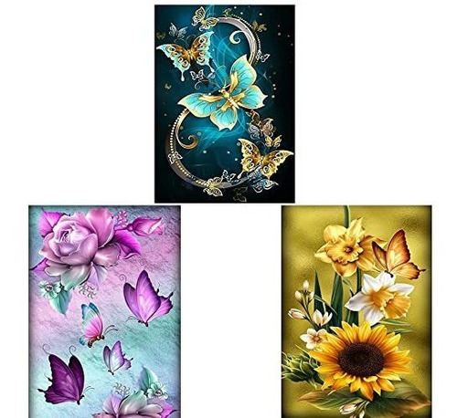 3 Pinturas Por Diamantes Kit Completo 30x40cm - 83kbkgl4