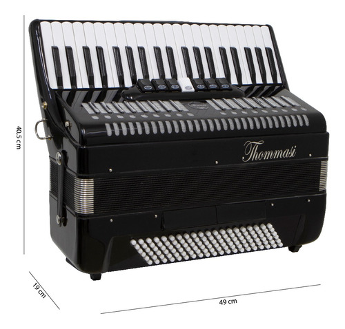 Acordeão Thommasi Ta-12009 120 Baixos 41 Teclas Preto