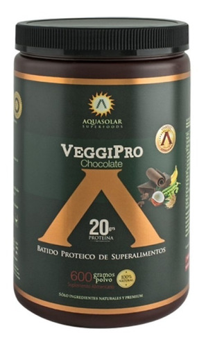 Aquasolar Veggipro Proteina Vegetal Organica 600gr Chocolate