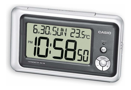 Reloj Despertador Casio Dq748 Color Plateado 110v