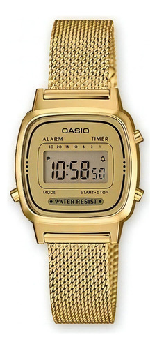 Reloj Mujer Casio La-670wemy-9 Dorado Digital