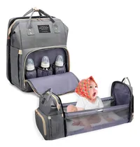 Comprar Say Cheese Mochila Pañalera Convertible A Cuna Cama, Bolso Impermeable De Pañales 15 Compartimentos Térmicos Para Biberón, Pañales, Ropa De Bebé. Cambiador Multifuncional De Pañales De Limpieza Fácil