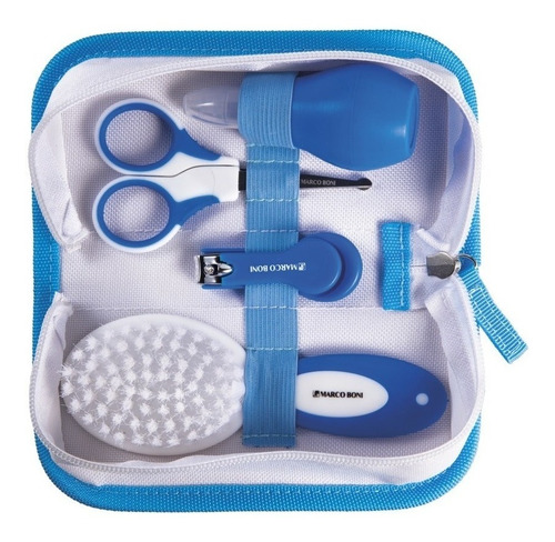 Kit Higiene Cuidados Para O Bebê Com Necessaire Marco Boni Cor Azul