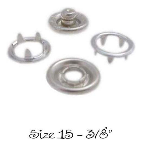 10 Sets Open Anillo Prong No Sew Snap Fasteners 40 Unidad 15